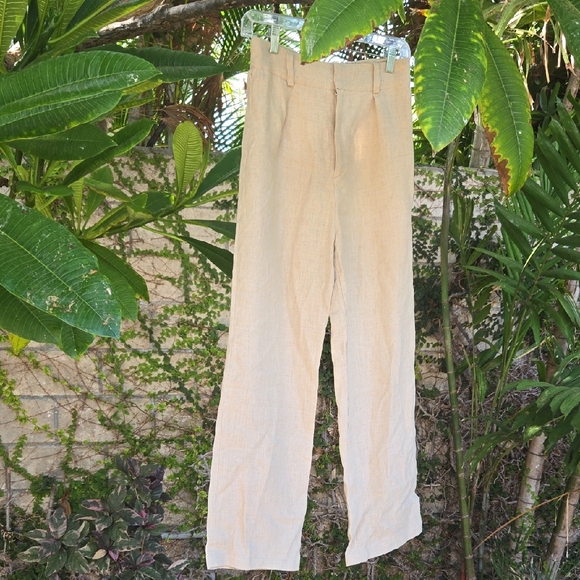 Faithfull The Brand High Waist Linen Pants - Picture 1 of 9